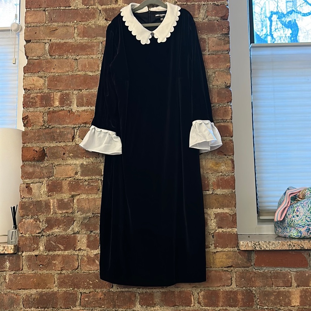 Karla Lagerfeld Black dress with white trim